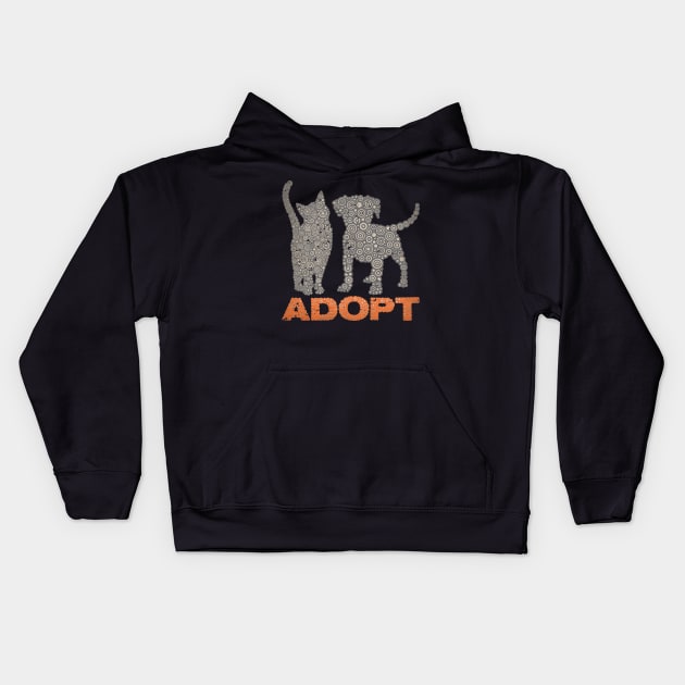 CATS AND DOGS Kids Hoodie by pbdotman